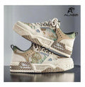 ALagzi  Men's Beige Ankle Sneakers Casual-Textile Shoes