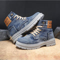 High Top Boots Men's leather shoes Motorcycle Ankle Martin Boots Outdoor Casual Work Shoes